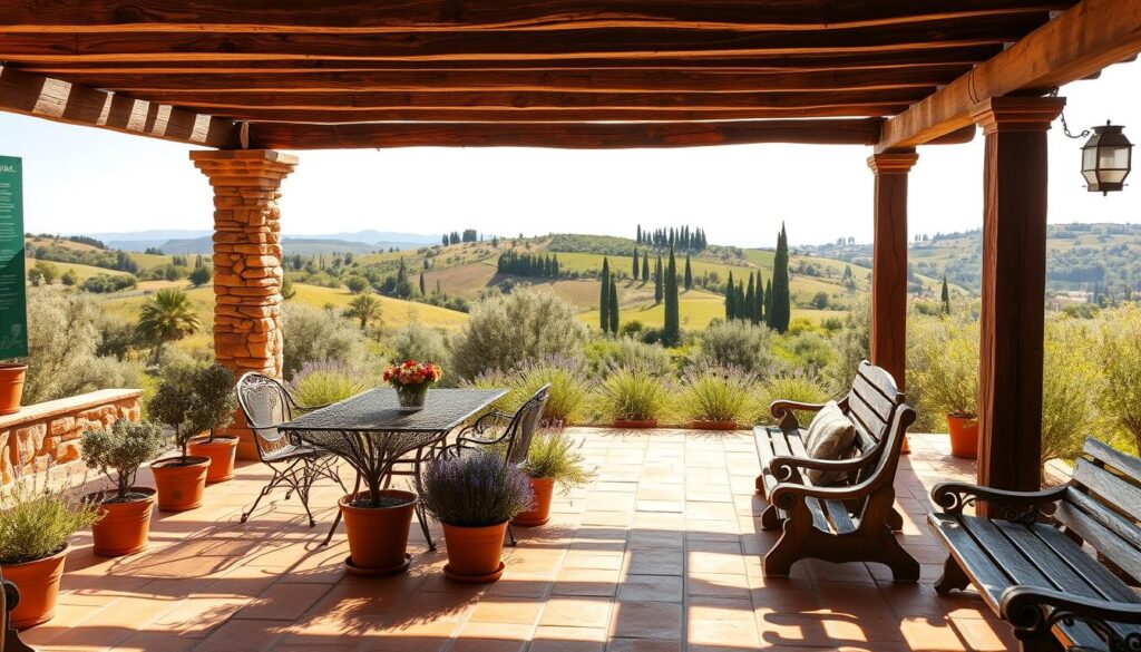 Tuscan outdoor living space