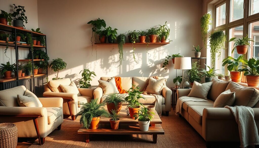 cozy home interiors with houseplants