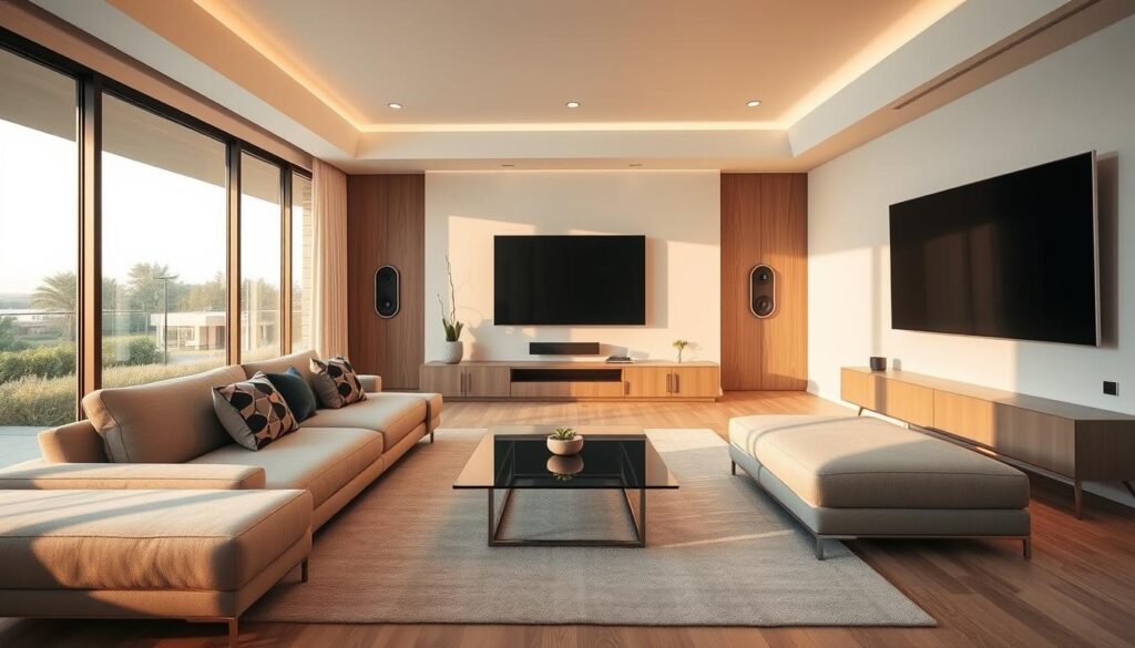 modern living room with smart technology