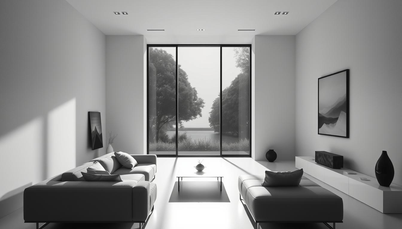 home interior black and white
